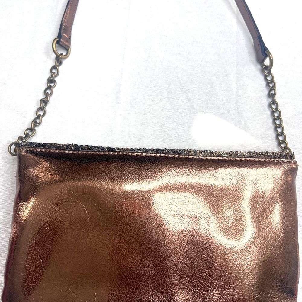 Simply Vera Metallic Bronze/Sequin Clutch/Shoulder Bag - Picture 12 of 15